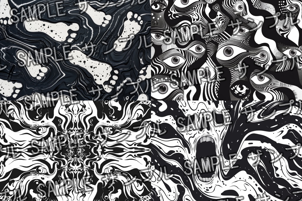 【背景素材】ホラー背景素材【モノクローム】