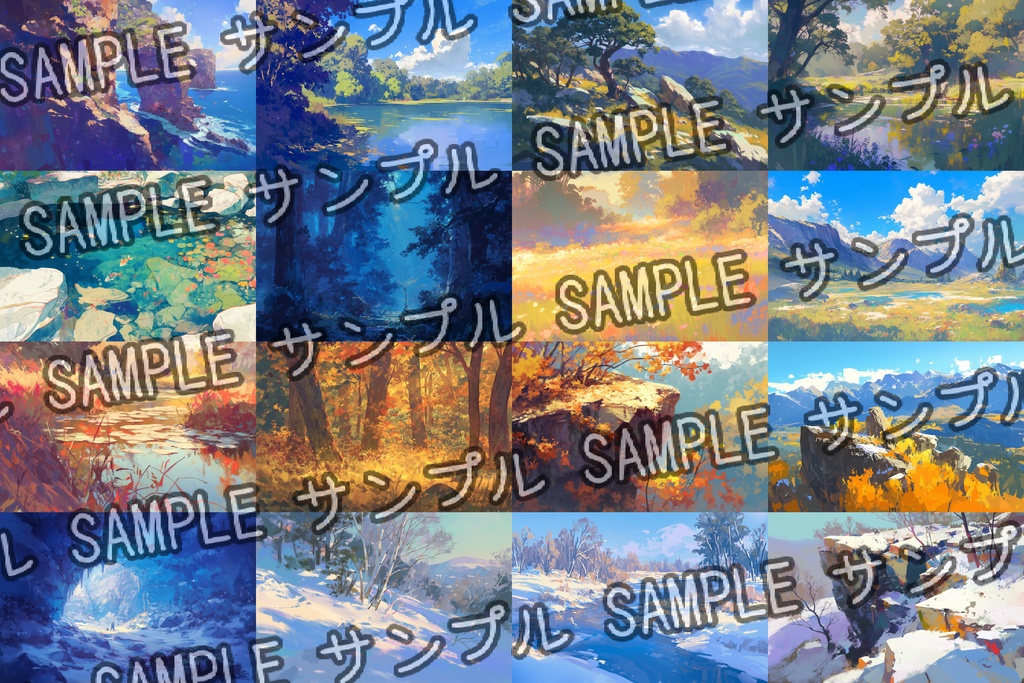 【背景素材】自然背景素材【油絵風】