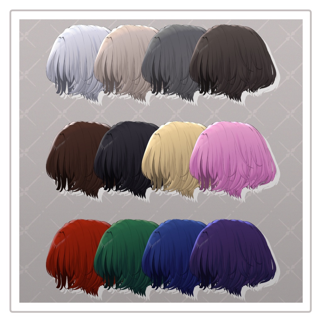 【VRChat Hair】ふわふわショートボブ【8アバター対応】