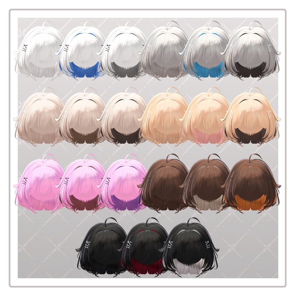【VRChat Hair】ぴょこぴょこミディボブ【12アバター対応】