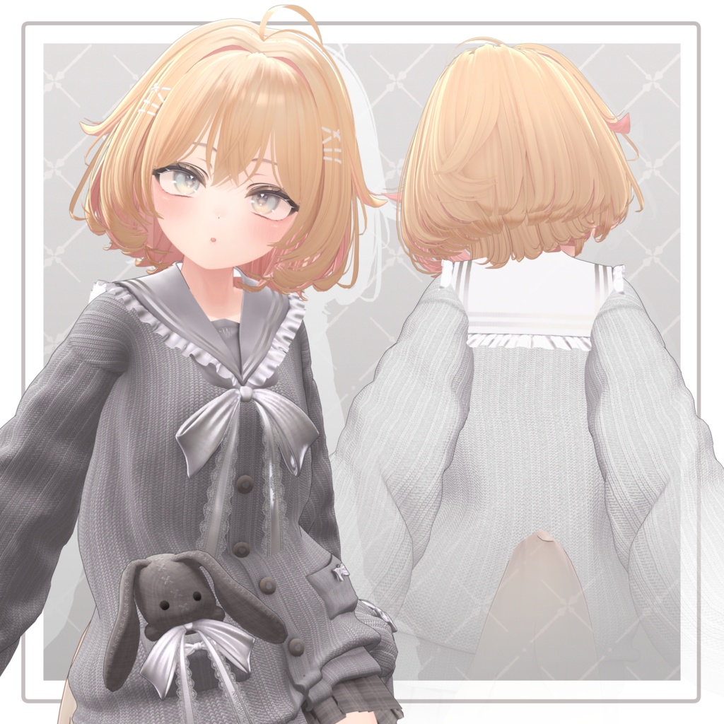 【VRChat Hair】ぴょこぴょこミディボブ【12アバター対応】