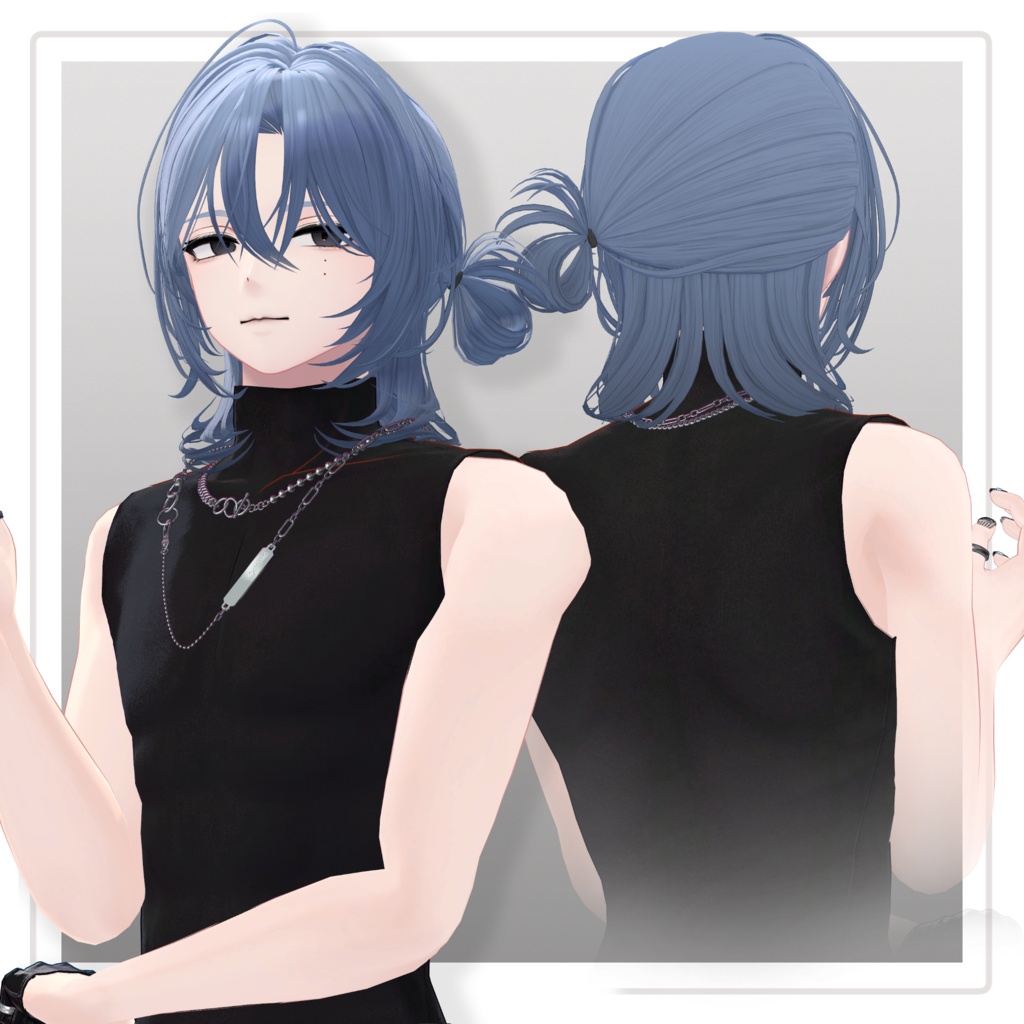 【VRChat Hair】アンニュイハーフアップ【12/5発売予定】