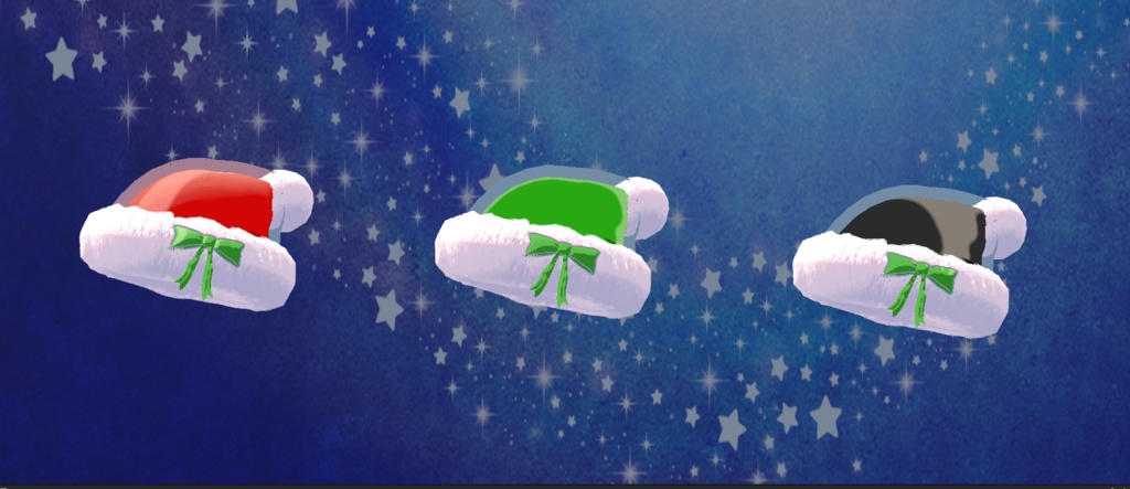 クリスマス帽子リボン付き