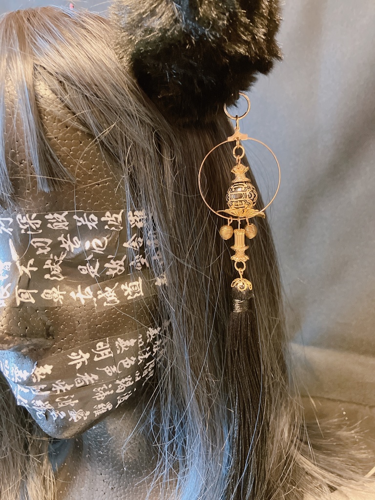 チャイナ風ボンボンヘアピン