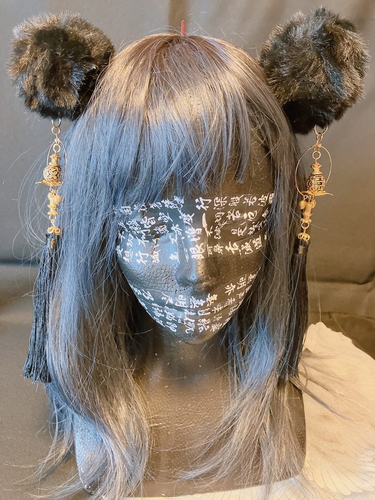 チャイナ風ボンボンヘアピン