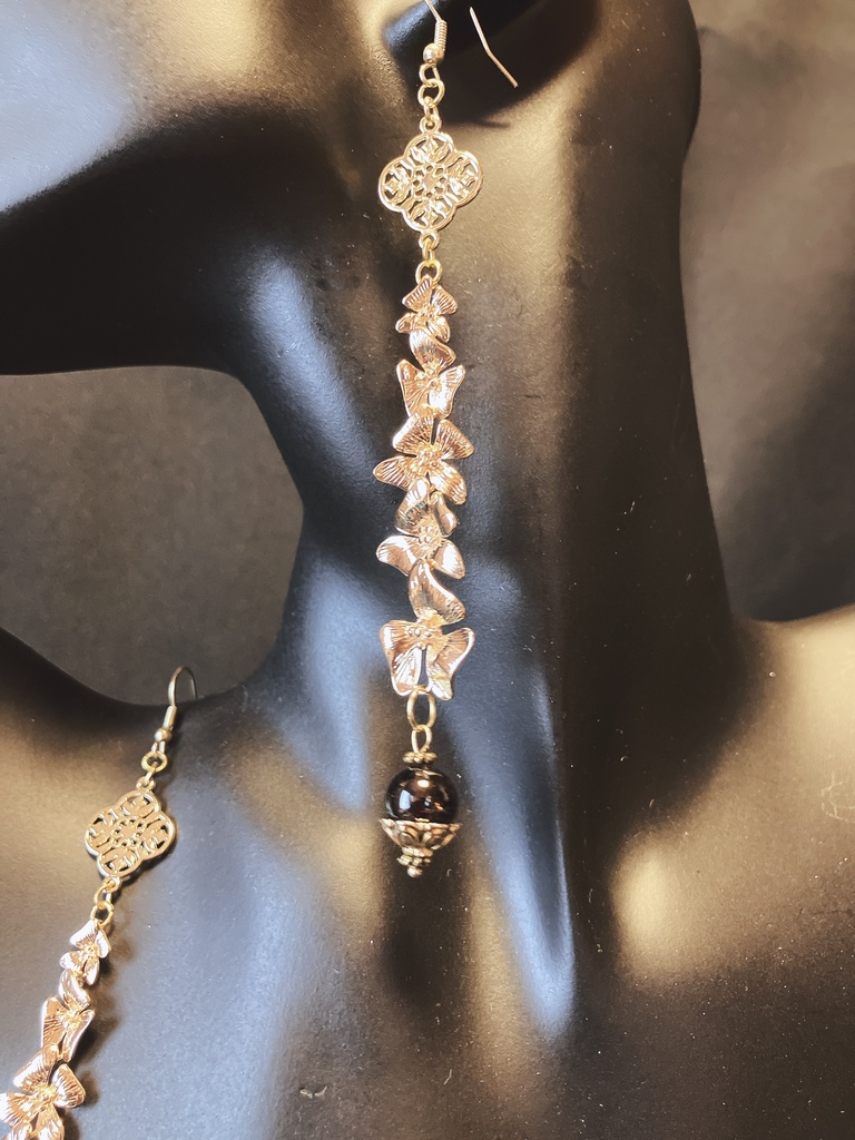 妖古耳飾り【妖フラワーチェーン】