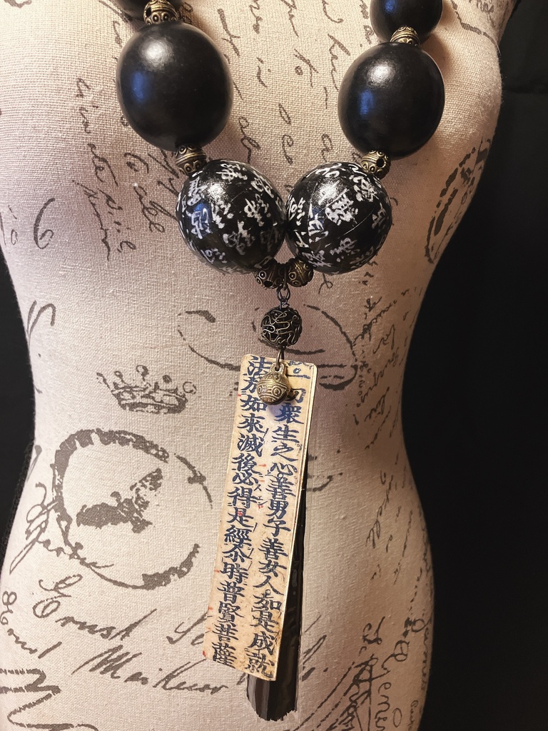 妖天狗の呪符数珠首飾り