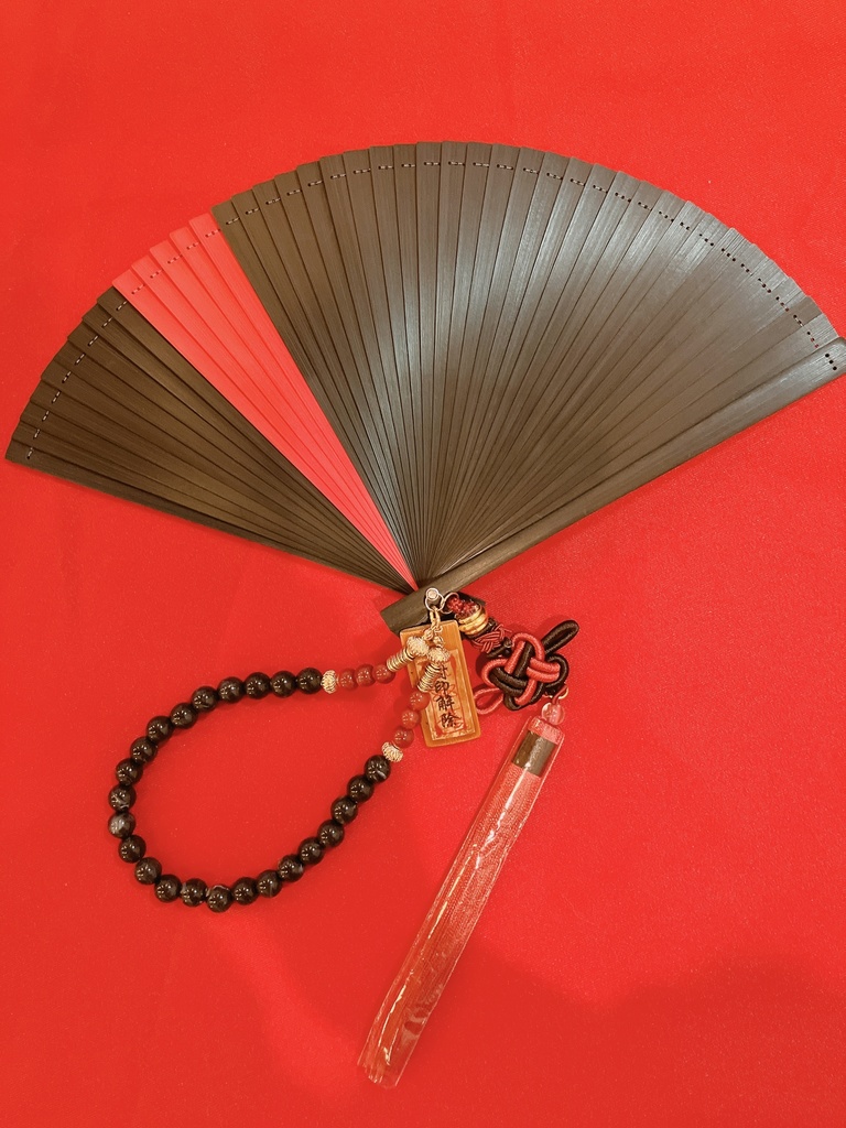 妖古呪符ストラップ付き扇子