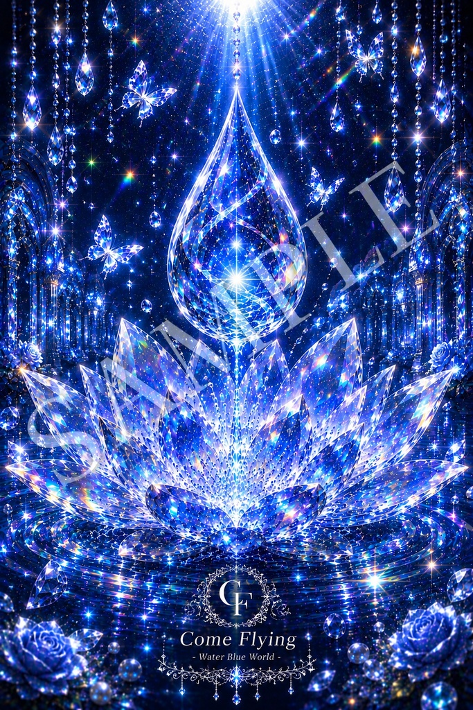 Crystal Light Drop｜光のしずく 幻想水晶花 スマホ壁紙