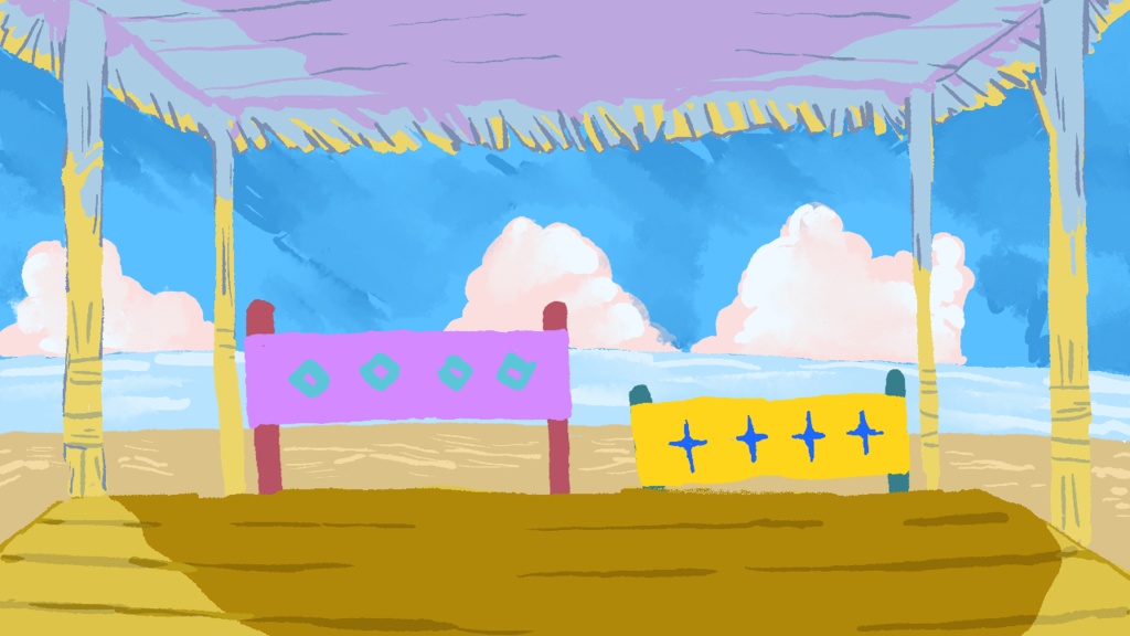 南国風－絵本タッチの配信画面