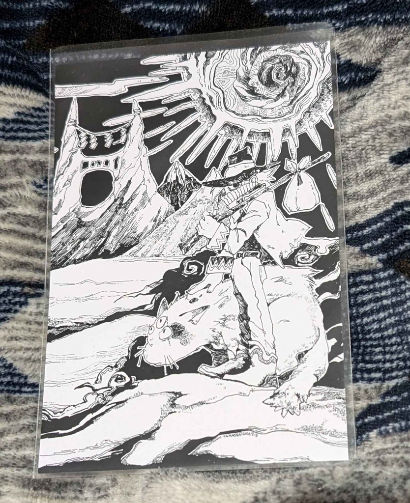 モノクロポストカード【砂漠と太陽】