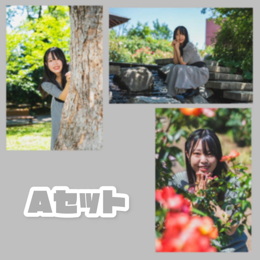 白黒チェックワンピースブロマイド