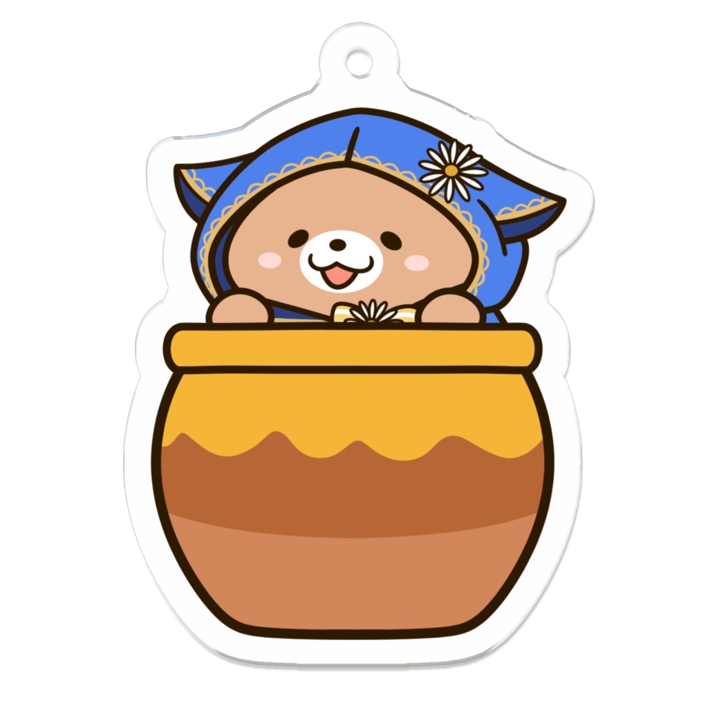 🍯熊野ふぁい🍯　アクリルキーホルダー（はちみつくまのコ）50 x 50 (mm)