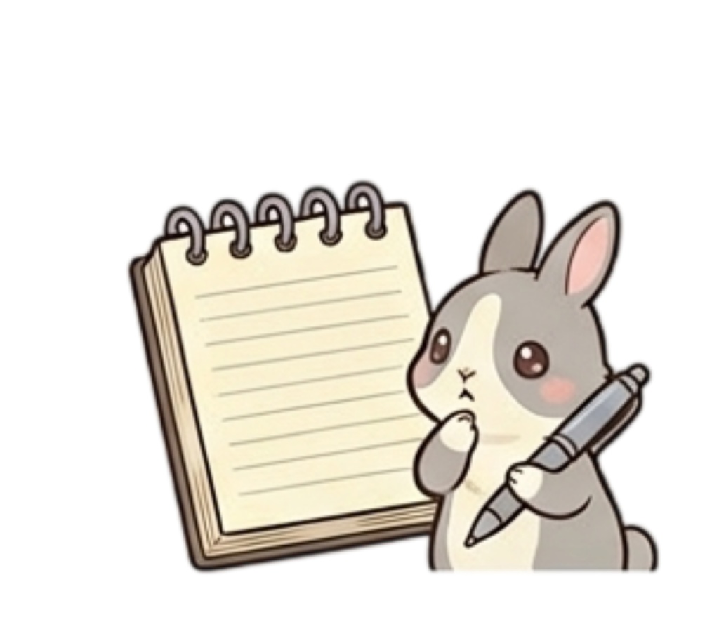 うさぎの文房具じかん|ハチワレうさぎのデジタルアイコンセット