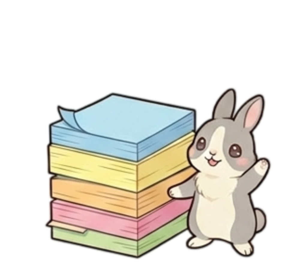 うさぎの文房具じかん|ハチワレうさぎのデジタルアイコンセット