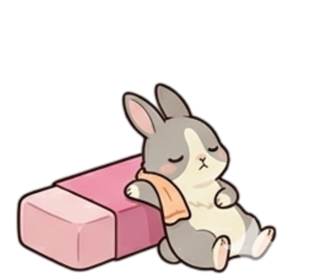 うさぎの文房具じかん|ハチワレうさぎのデジタルアイコンセット