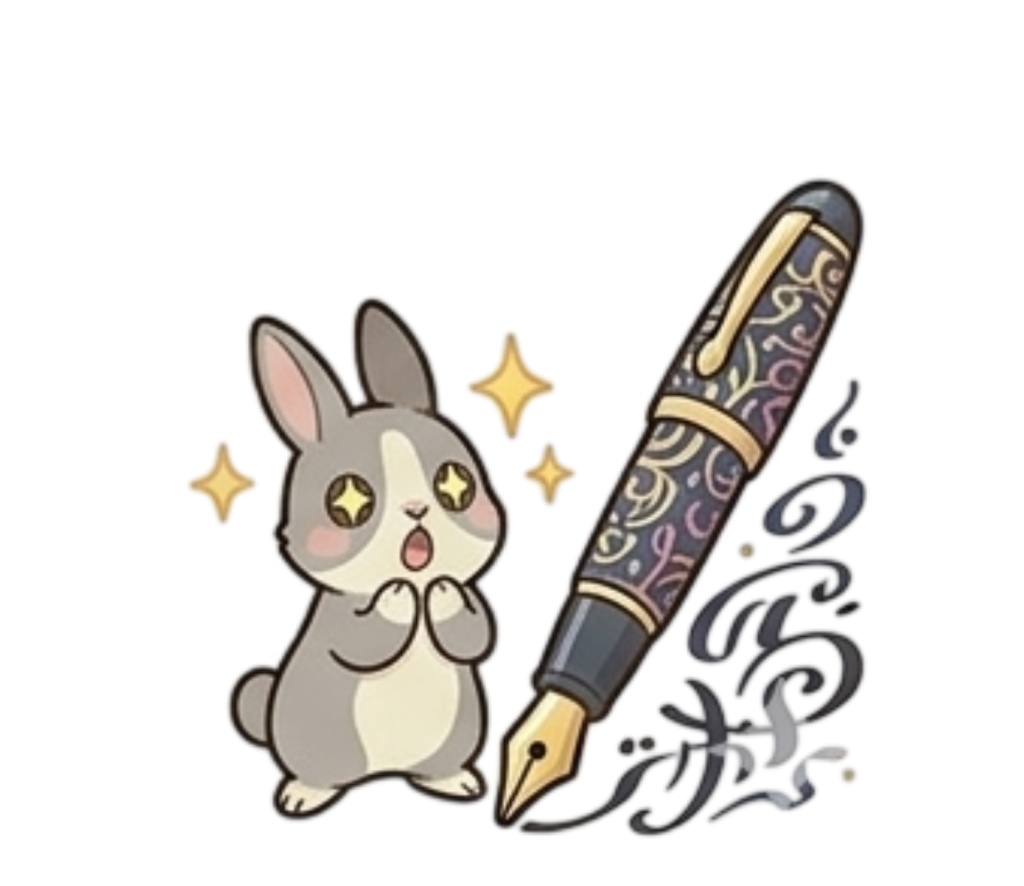 うさぎの文房具じかん｜ハチワレうさぎのデジタルアイコンセット