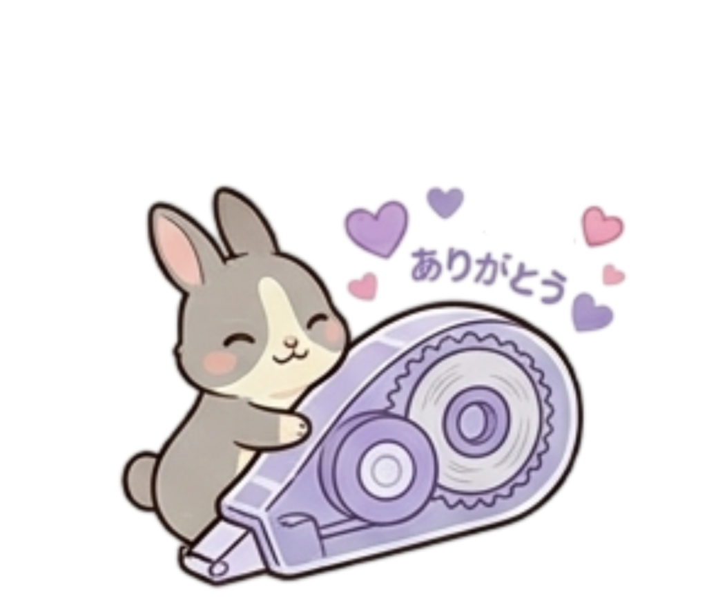 うさぎの文房具じかん|ハチワレうさぎのデジタルアイコンセット