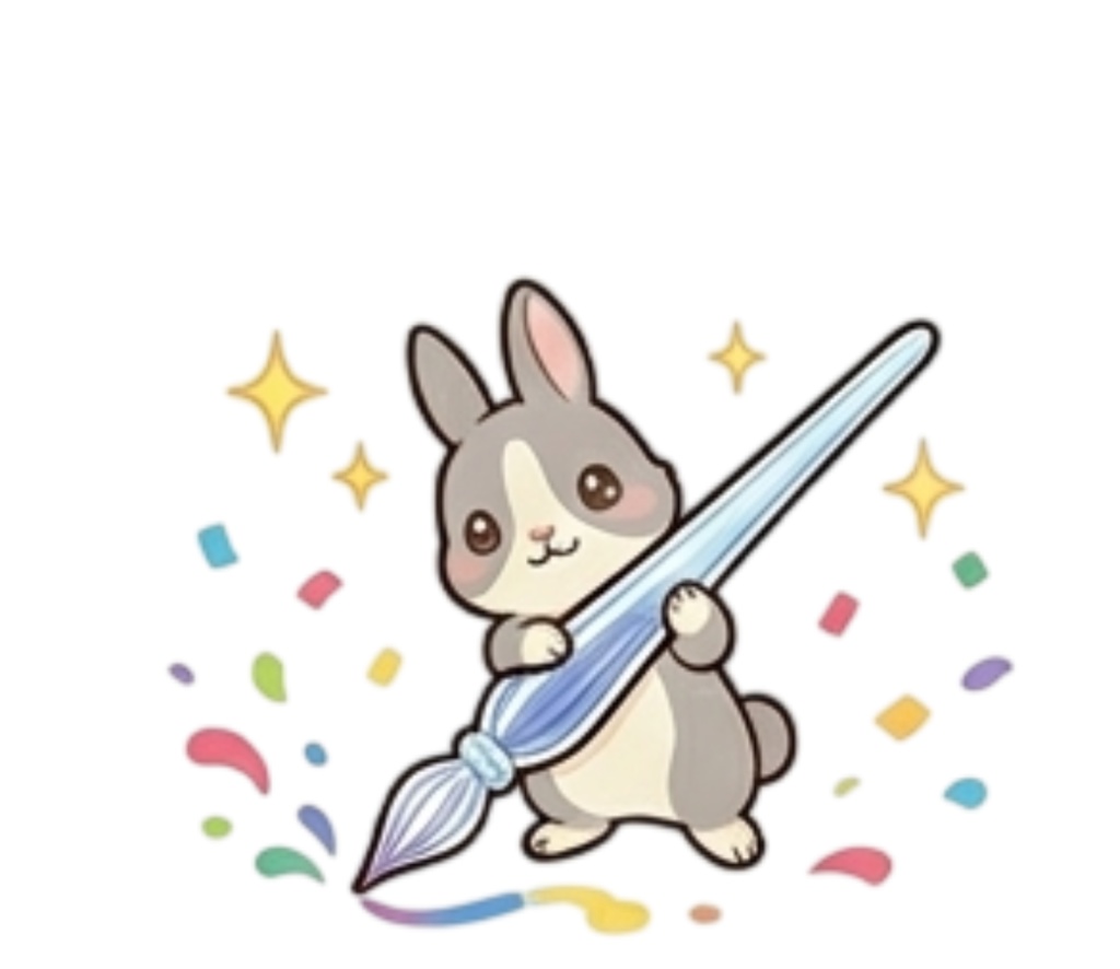 うさぎの文房具じかん|ハチワレうさぎのデジタルアイコンセット