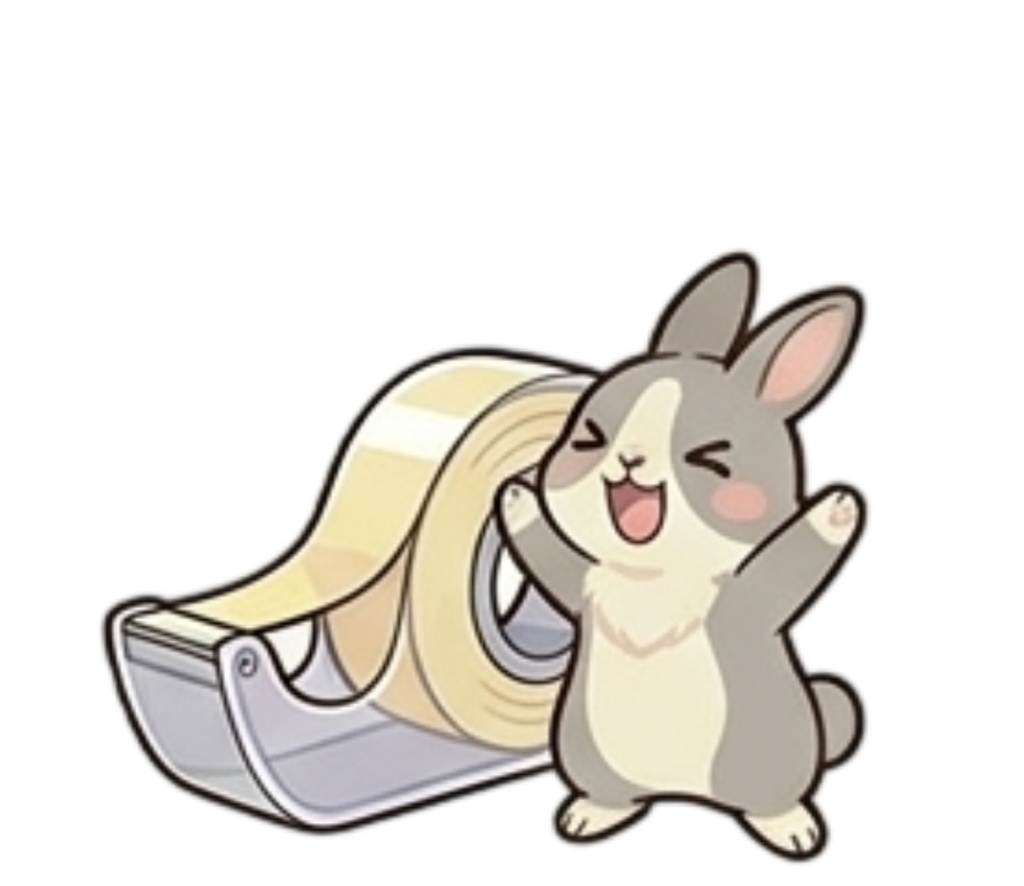 うさぎの文房具じかん|ハチワレうさぎのデジタルアイコンセット