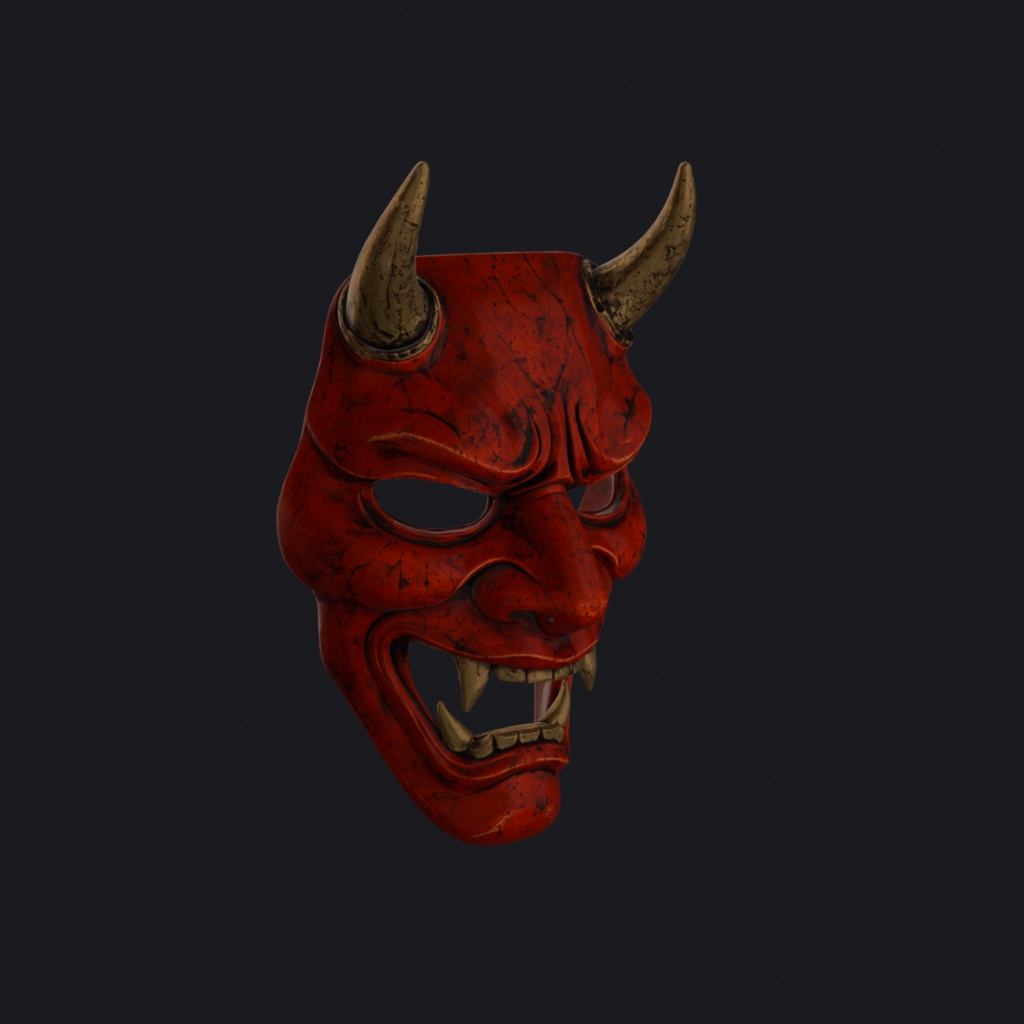 【MA対応】深紅の般若面 / Crimson Hannya Mask
