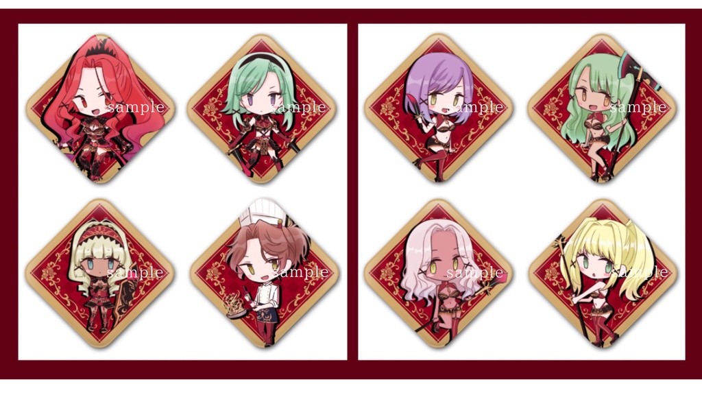 紅薔薇缶バッチ(8人セット）