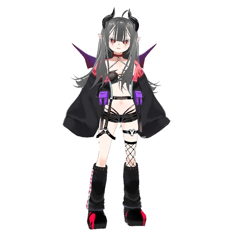 【VRoid・VRM】サキュバス少女「サキュちゃん001」オリジナル3Dモデル