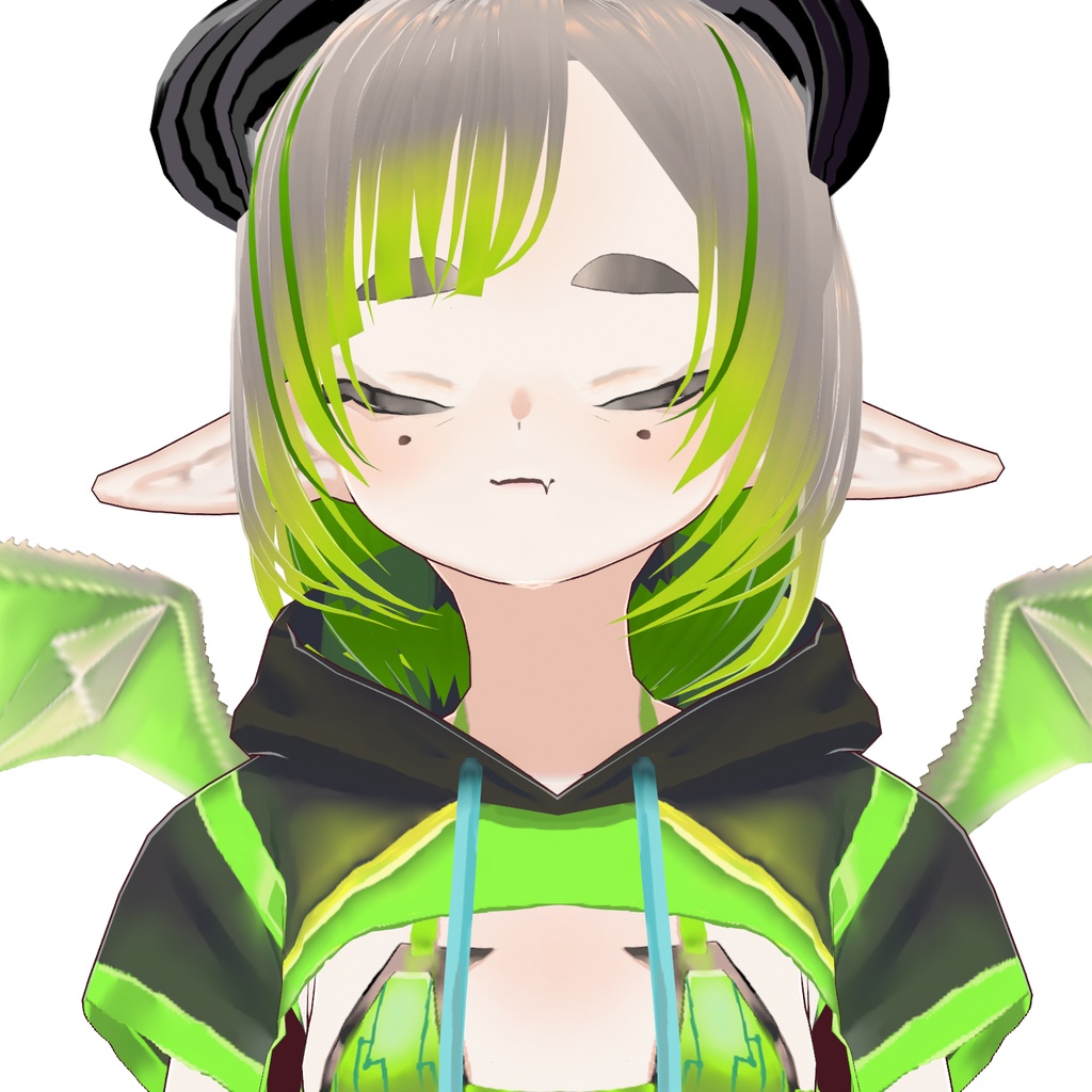 【VRoid・VRM】サイバー×サキュバス「サキュちゃん002」オリジナル3Dモデル - てゃまもと屋 - 12/12