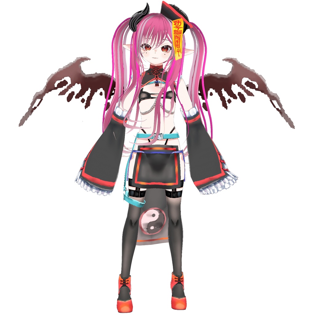 【VRoid・VRM】キョンシー×サキュバス「サキュちゃん003」オリジナル3Dモデル