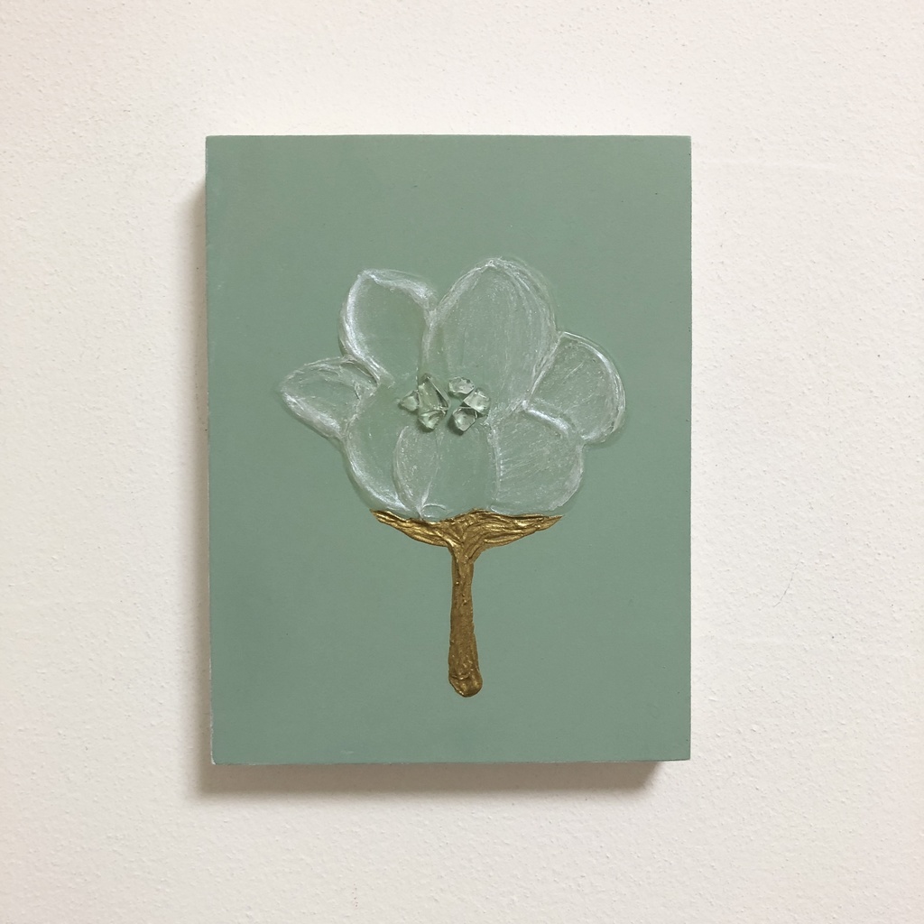 #3 インテリアパネル テクスチャーアート 原画 アクリル画 現代アート フラワー