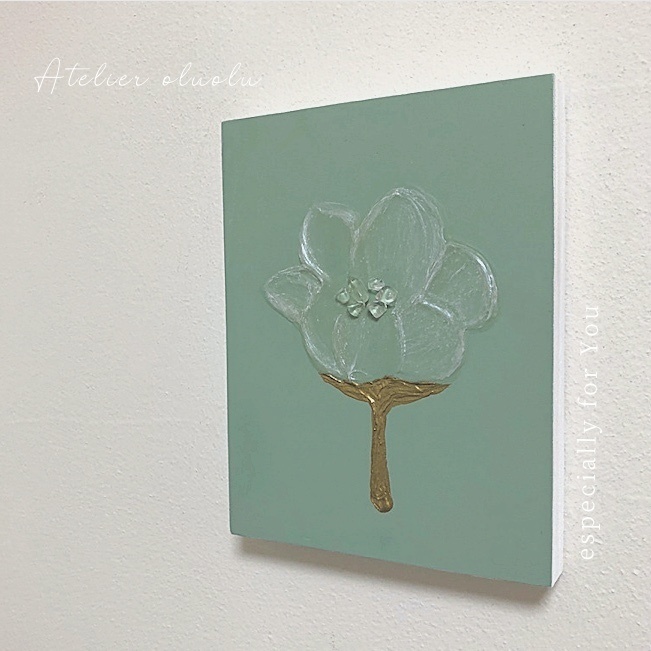 #3 インテリアパネル テクスチャーアート 原画 アクリル画 現代アート フラワー