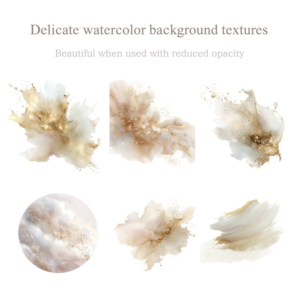 ゴールドのクリスマス素材|水彩・透過PNG・エレガントデザイン