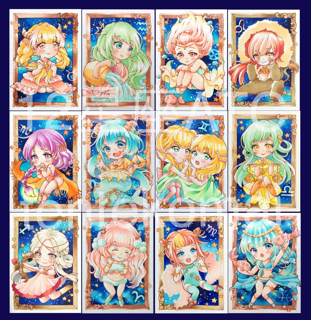 原画】12星座ATC＊オリジナル手描きイラスト＊山羊座Capricorn＊コピック創作＊アナログ絵 - tentekomaiのおうち - BOOTH