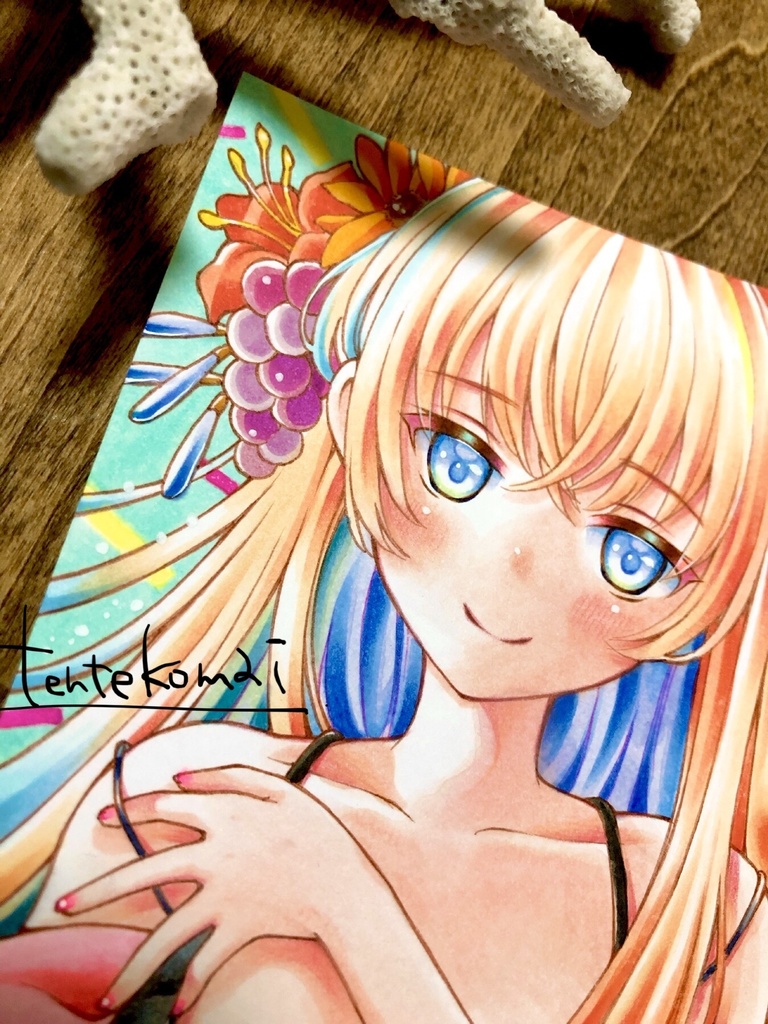 【原画】『vivid』*ポストカード*コピック創作*オリジナル*同人*アナログ絵