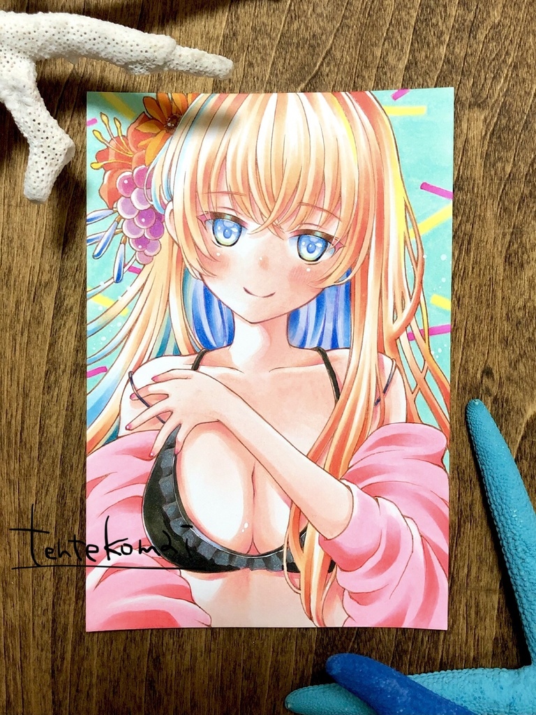 【原画】『vivid』*ポストカード*コピック創作*オリジナル*同人*アナログ絵