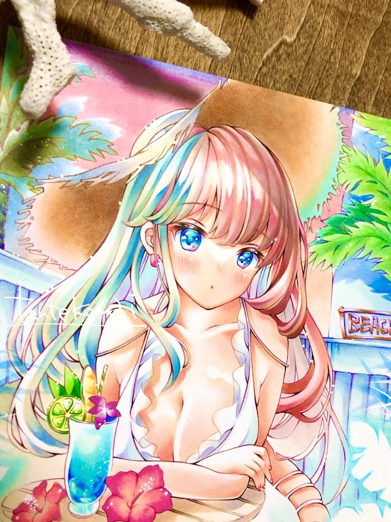 【原画】『summer sunset』*A5*コピック創作*オリジナル*同人*アナログ絵