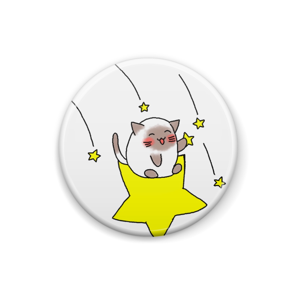 流れ星ネコチャン缶バッジ