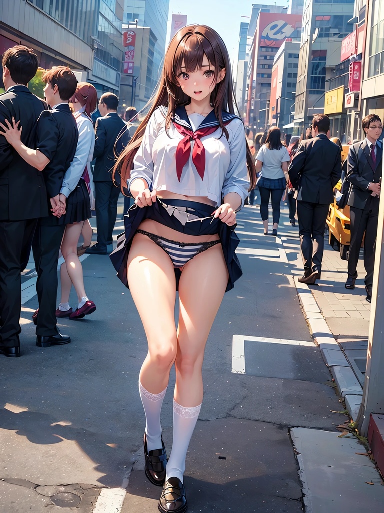 【スマホ対応版】僕はどこでも誰にでもパンツを見せてもらえる権利を手に入れた Vol.1 街角セーラー服 Vol.2 カフェ店員&ブレザー制服編