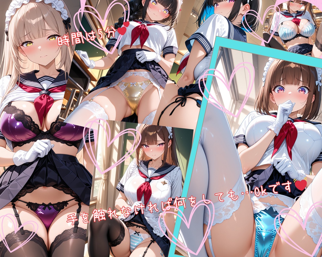 学園祭のセーラーメイドカフェ✨リニューアル✨ パンツ見せサービス💕