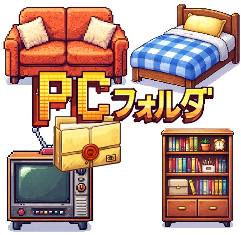 ドット風デスクトップアイコンセット【家具01】