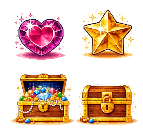 ドット風デスクトップアイコンセット【宝石01】