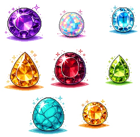 ドット風デスクトップアイコンセット【宝石01】