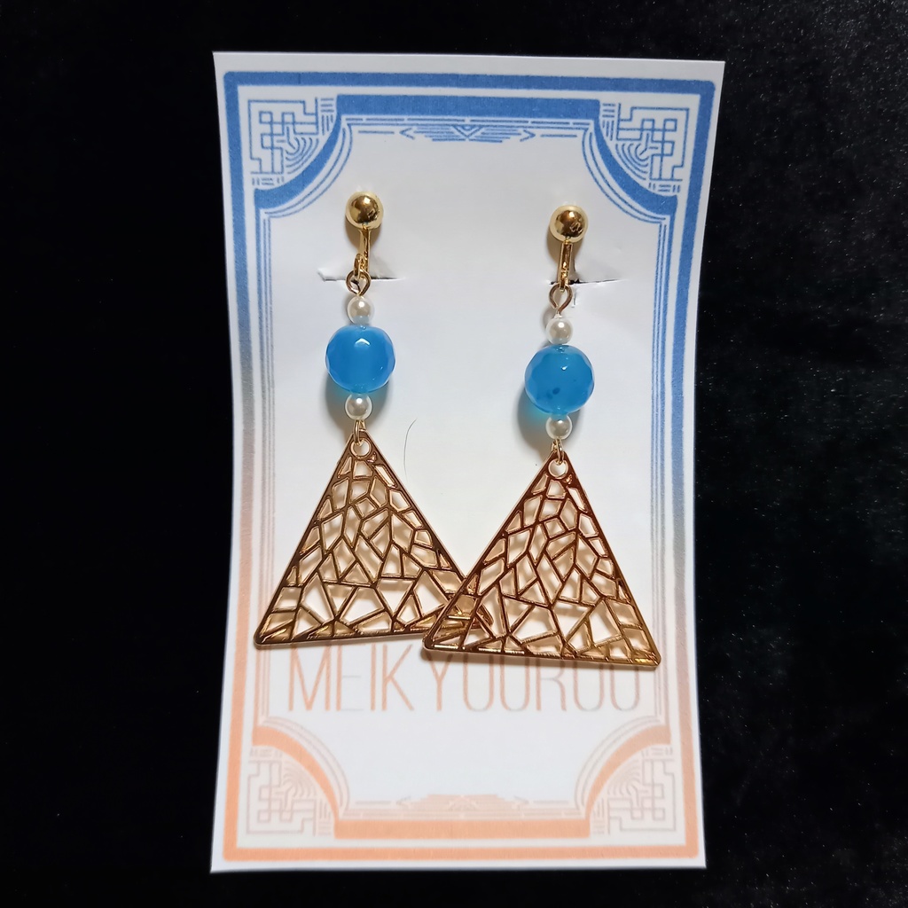 透かしパーツ×瑪瑙イヤリング