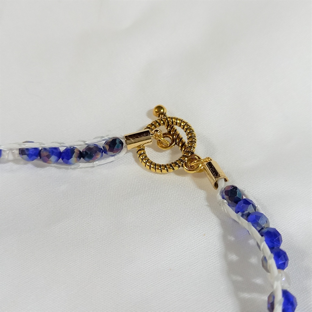 ブルー×ホワイトベルトブレスレット