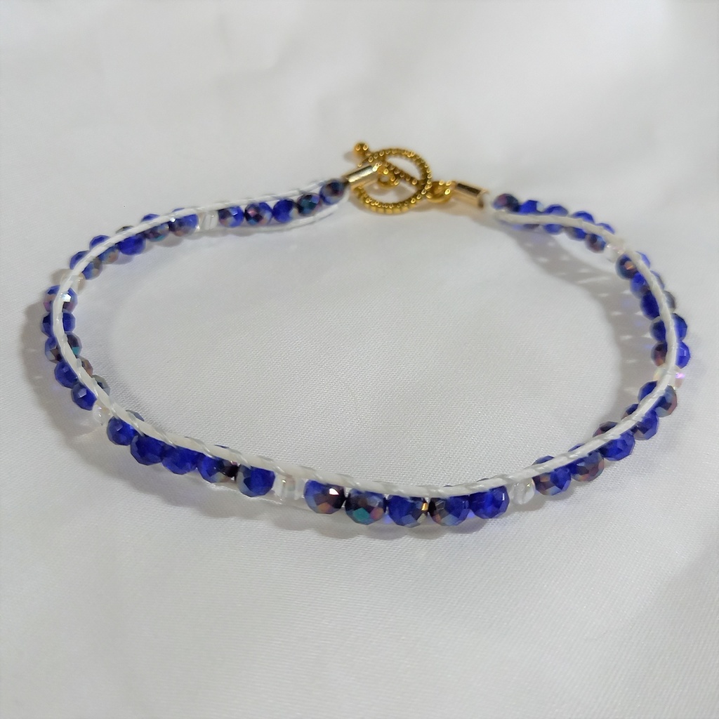 ブルー×ホワイトベルトブレスレット