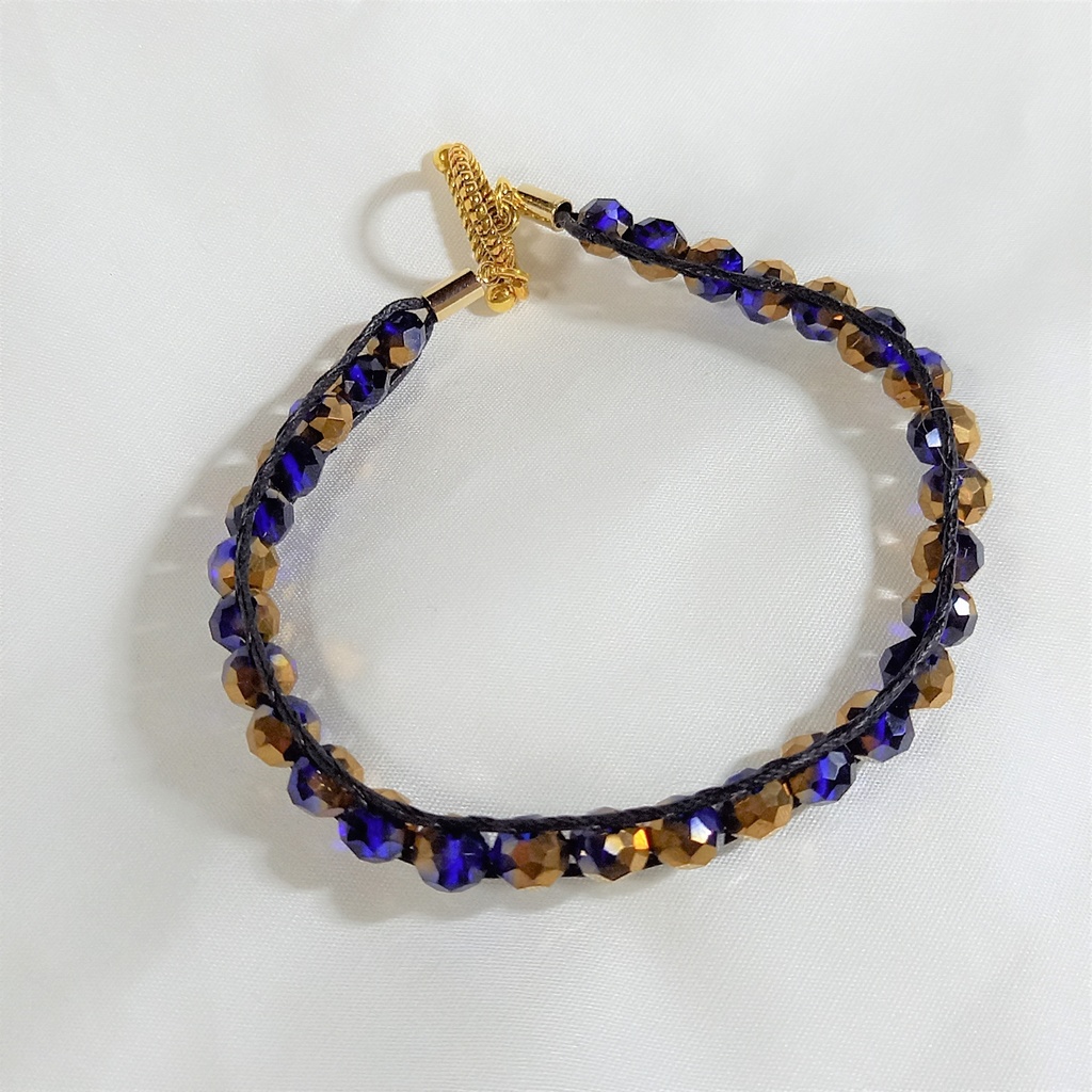 ブルー×ゴールドベルトブレスレット