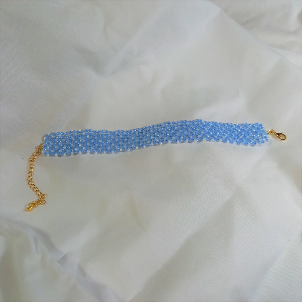 ビーズベルトブレスレット 水