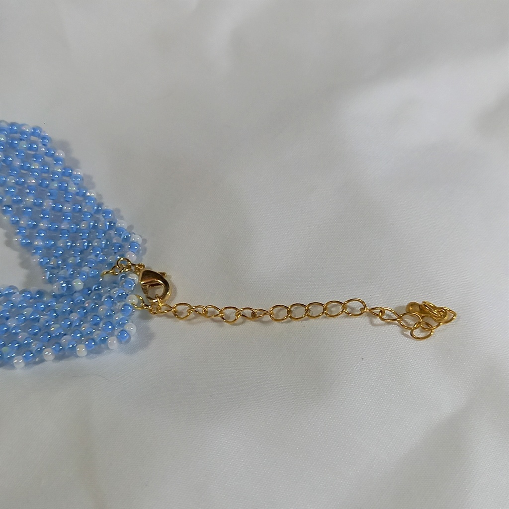 ビーズベルトブレスレット 水