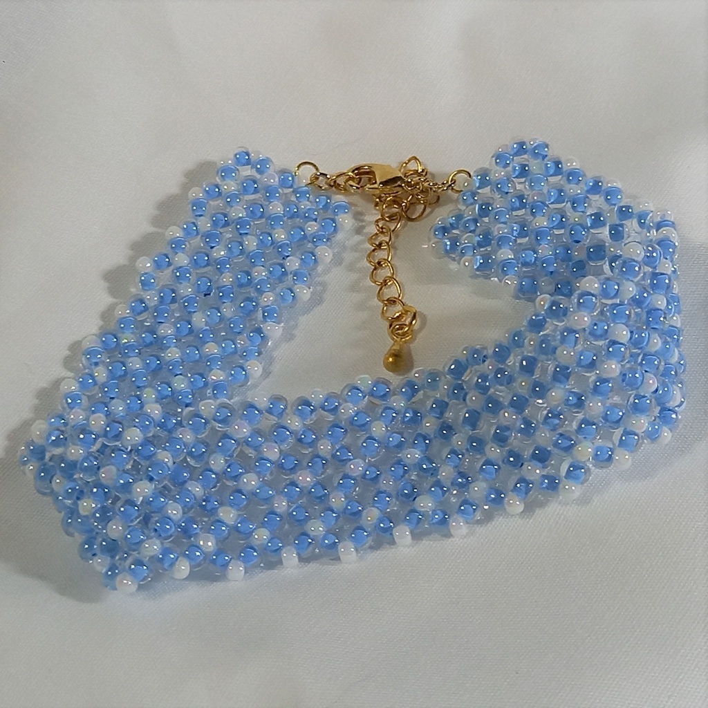 ビーズベルトブレスレット 水