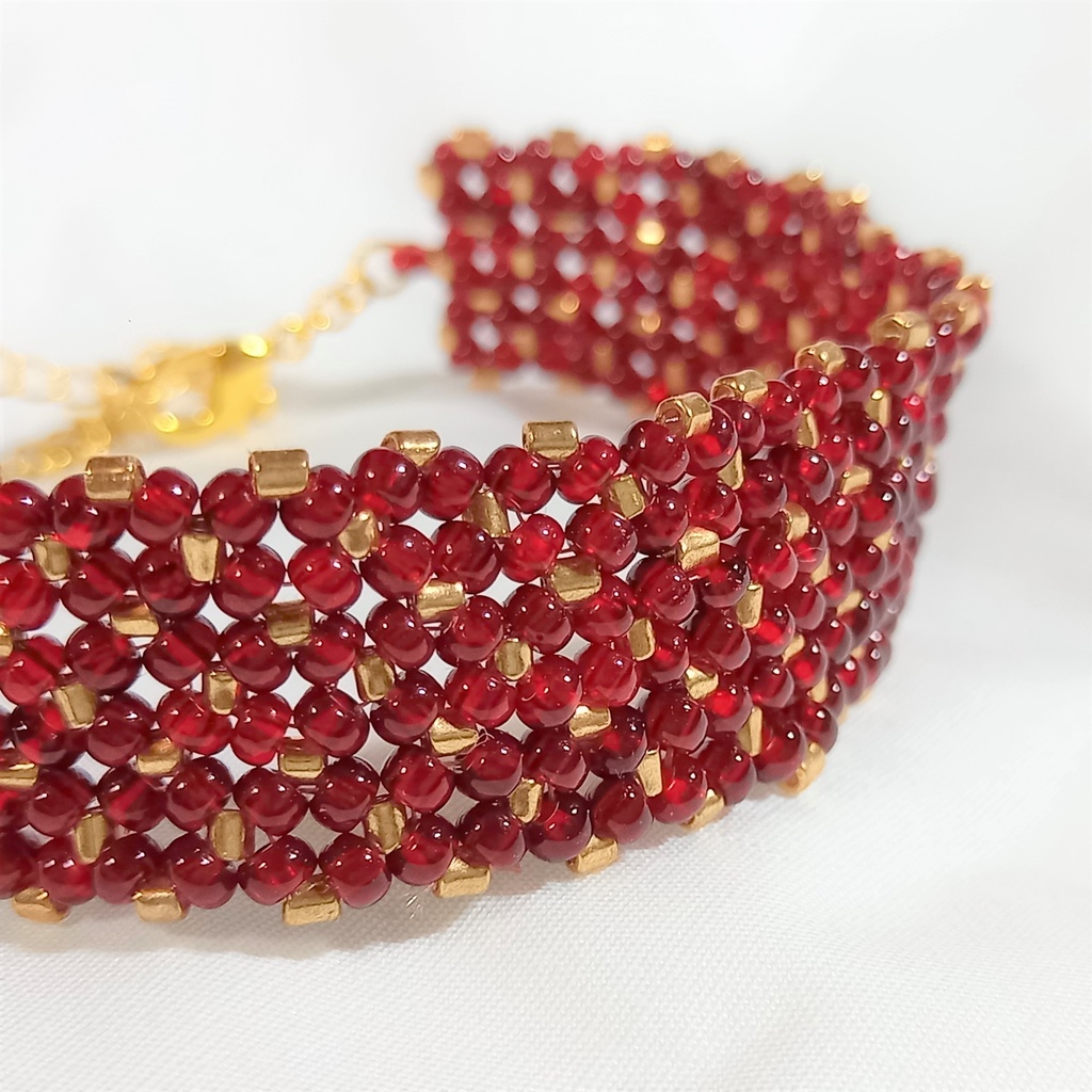 ビーズベルトブレスレット ワイン